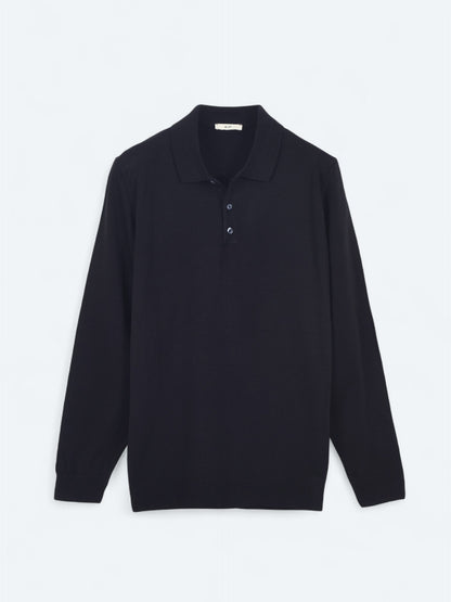 Marineblaues Strick-Sweatshirt