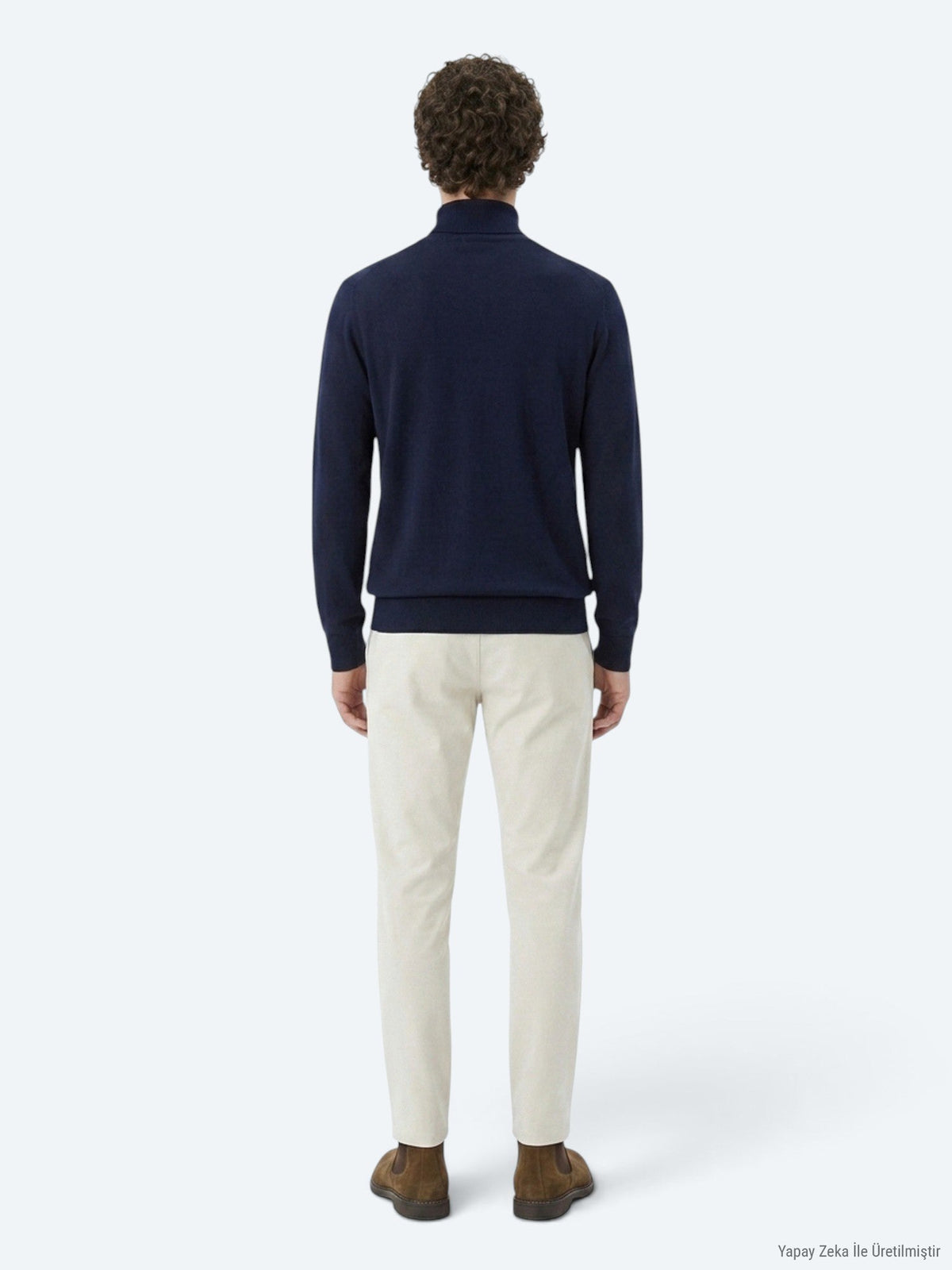 Marineblaues Strick-Sweatshirt