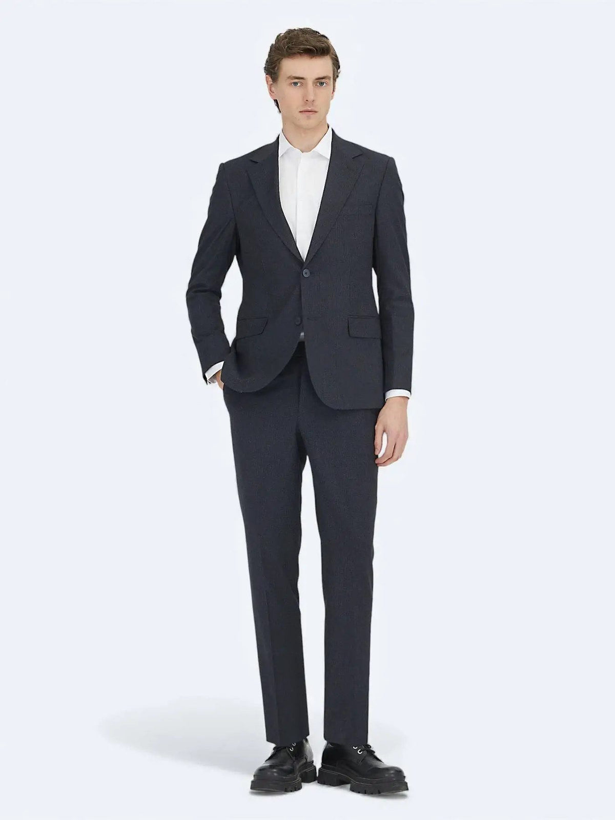 Marineblaues Micro Modern Fit Anzug