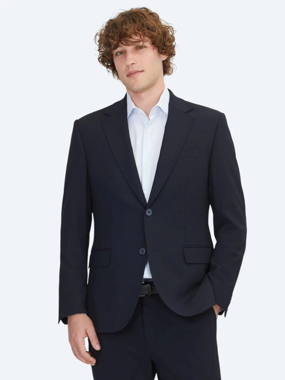 Marineblauer Mikro-Modern-Fit-Anzug