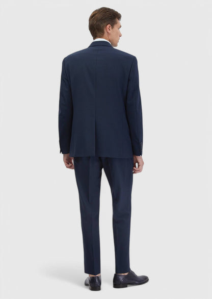 Marineblauer Micro Modern Cut Anzug aus Wollmischung