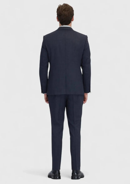 Marineblauer Micro Modern Fit Anzug aus Wollmischung