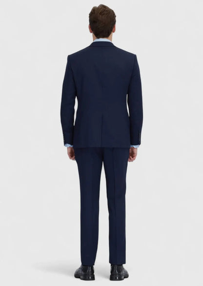Marineblauer Micro Modern Fit Anzug aus Wollmischung