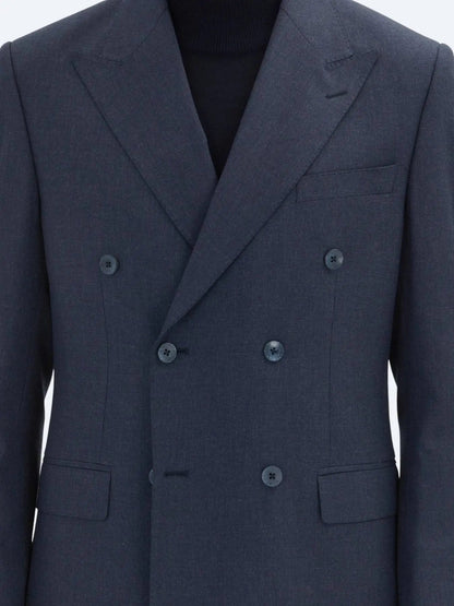 Marineblauer Micro Modern Fit Anzug aus Wollmischung