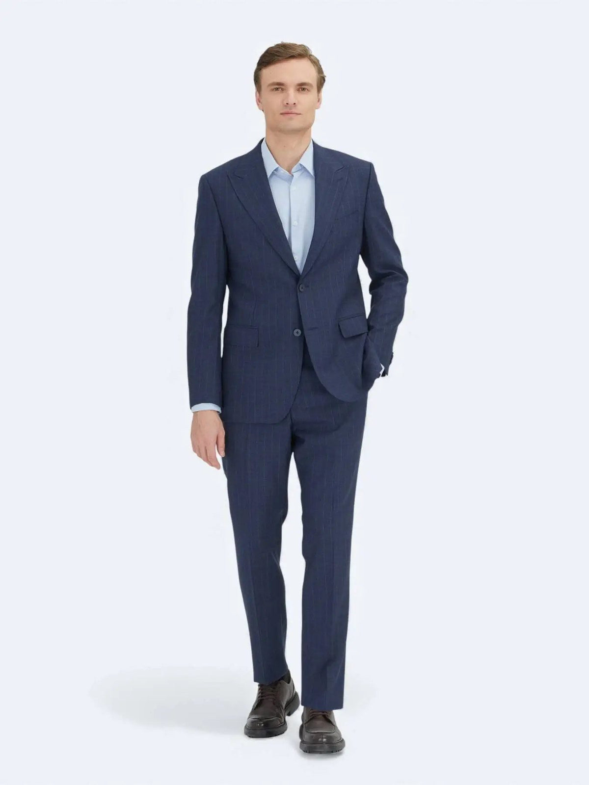 Marineblau Modern Fit Wollanzug