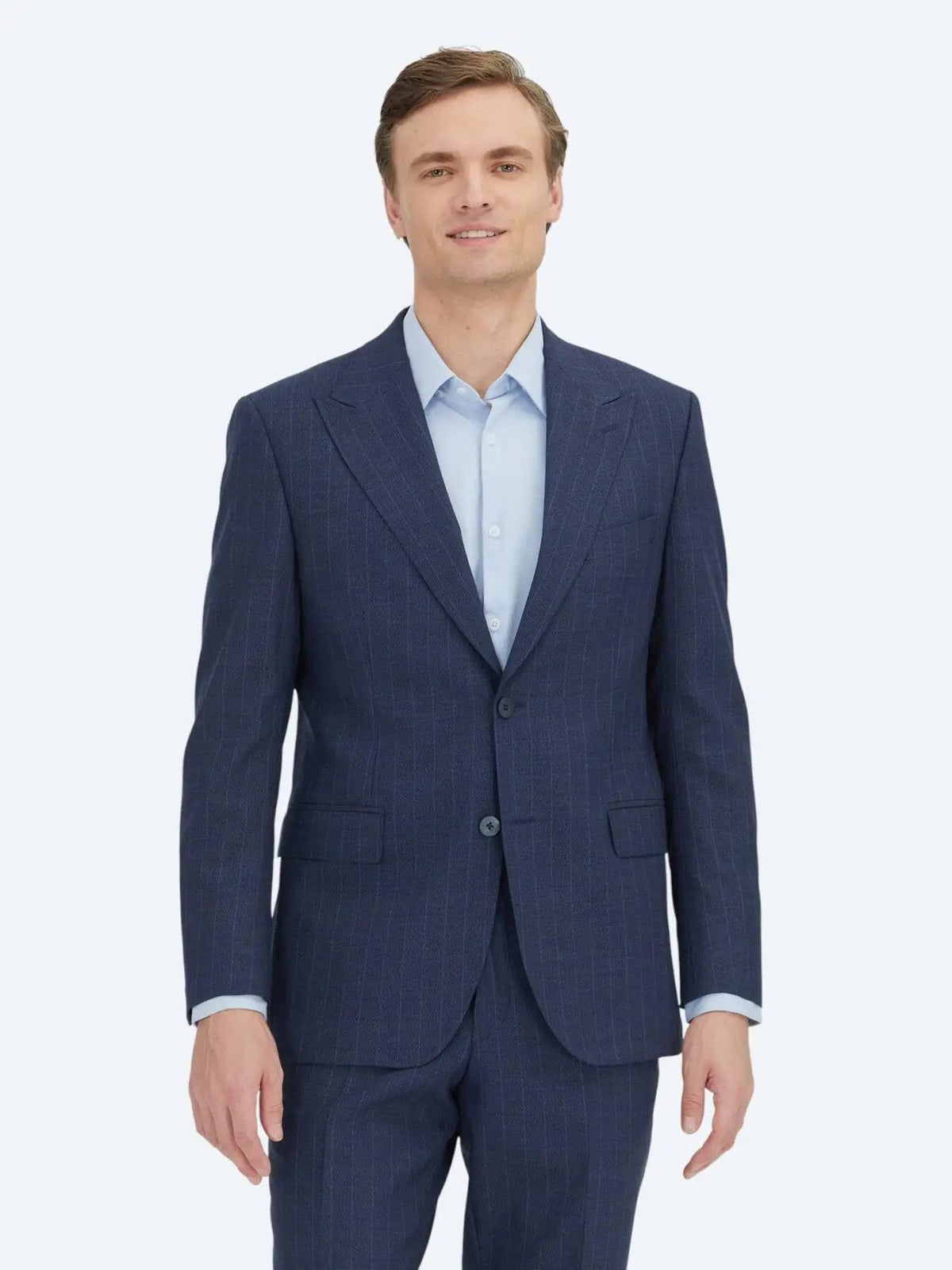 Marineblau Modern Fit Wollanzug