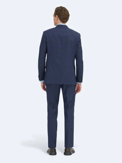 Marineblau Modern Fit Wollanzug