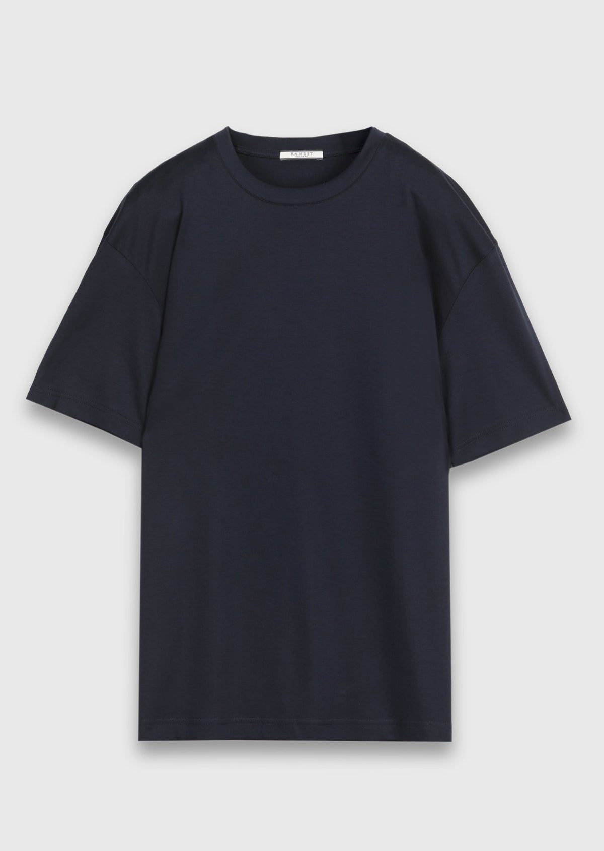 Ramsey Marineblaues schlichtes 100% Baumwoll-T-Shirt