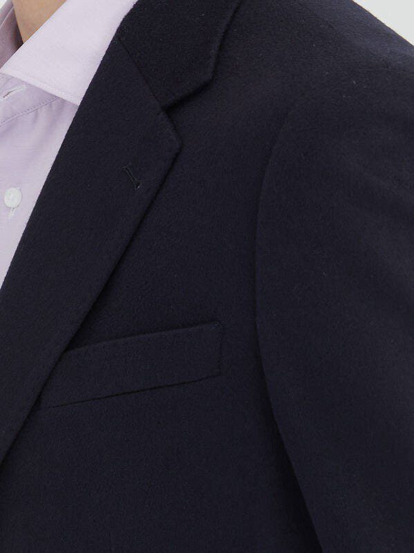 Marineblaue moderne Wollmischjacke
