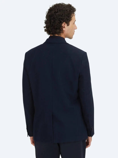 Marineblaue schlichte Wollmischjacke