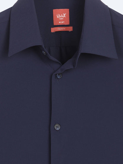 Marineblaues Freizeitstrickshirt Regular Fit