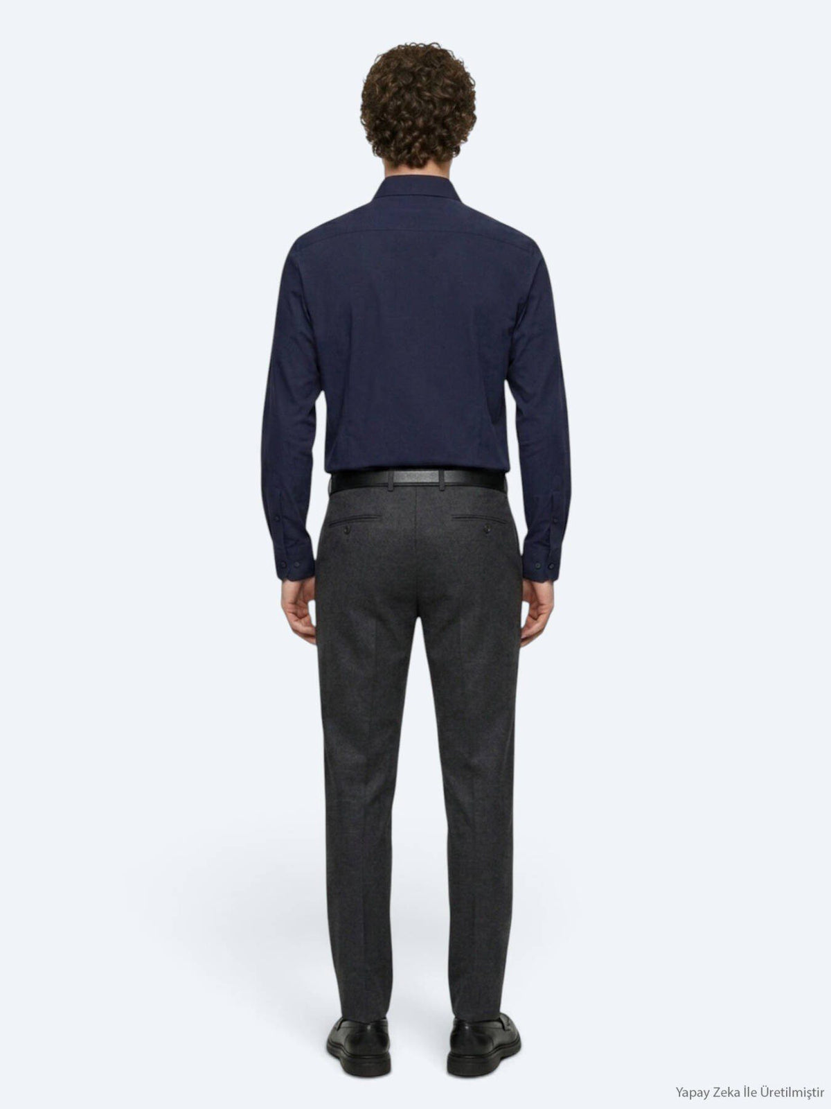 Marineblaues Freizeitstrickshirt Regular Fit