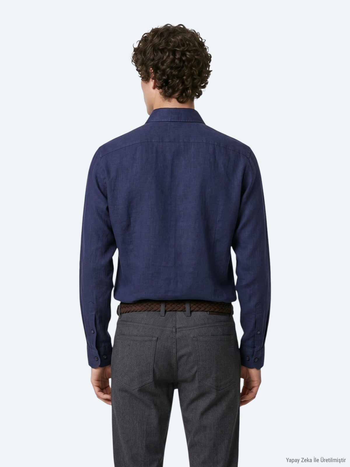 Marineblaues Regular Fit Casual Hemd