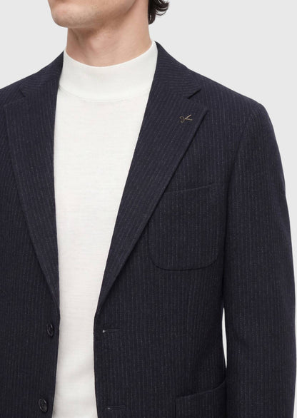 Marineblaues Hemd Schulter Slim Fit Wolljacke