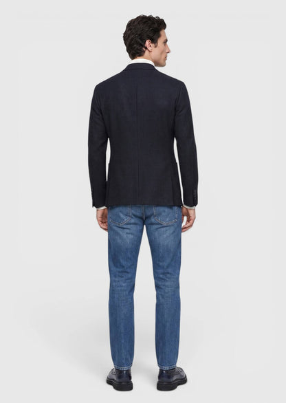 Marineblaues Hemd Schulter Slim Fit Wolljacke