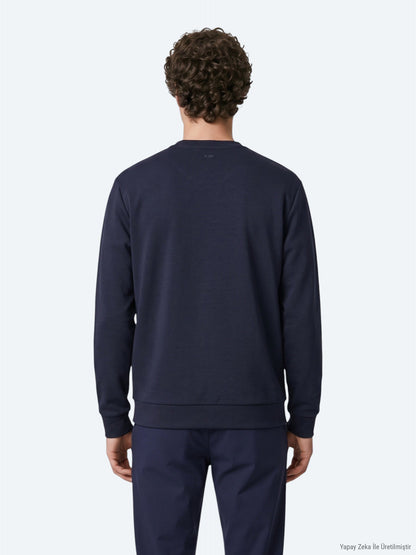 Marineblaues schlichtes Sweatshirt