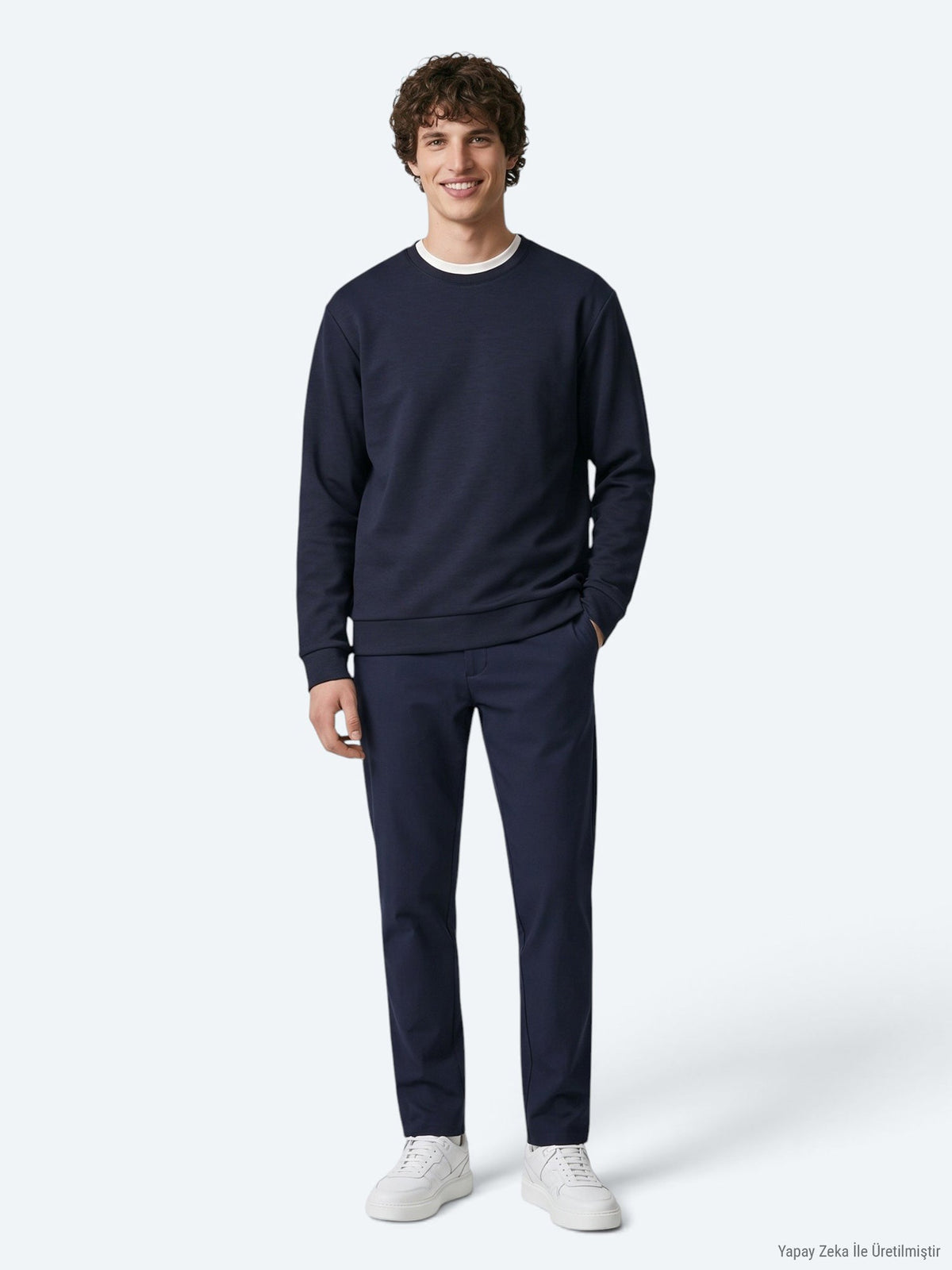 KİP Marineblaues schlichtes Sweatshirt