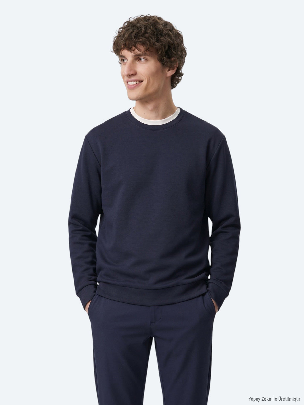 Marineblaues schlichtes Sweatshirt