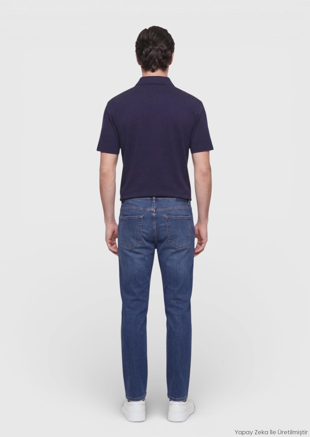 Ramsey Marineblaues schlichtes T-Shirt