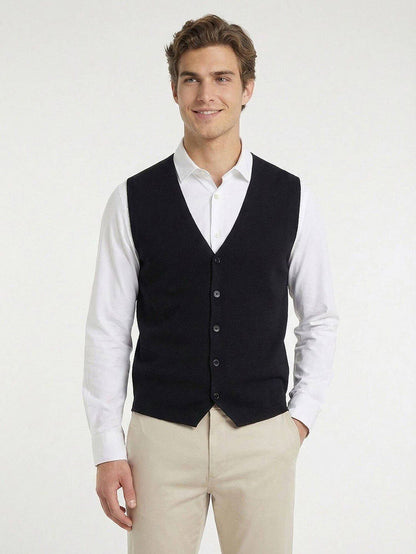 Marineblaues Herren Strickweste