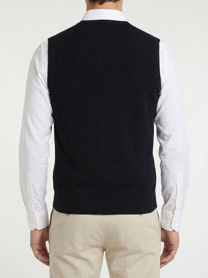 Marineblaues Herren Strickweste