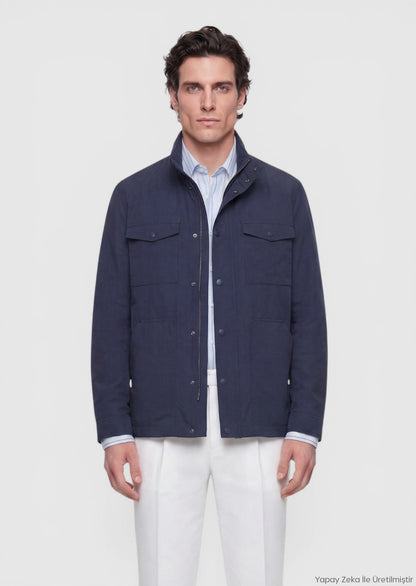 Marineblauer Regular Fit Freizeittechnikkab.