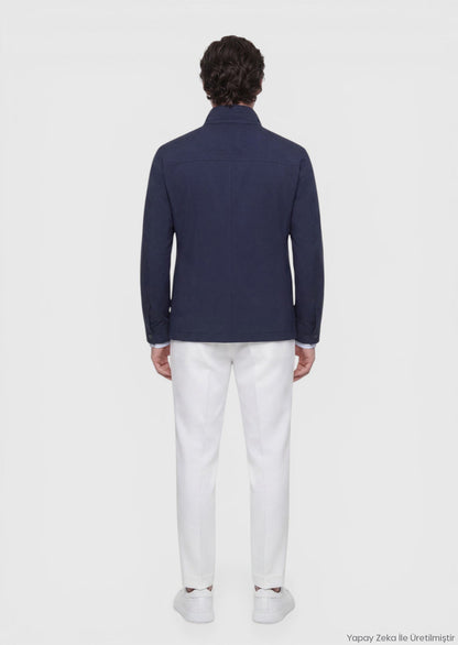 Marineblauer Regular Fit Freizeittechnikkab.
