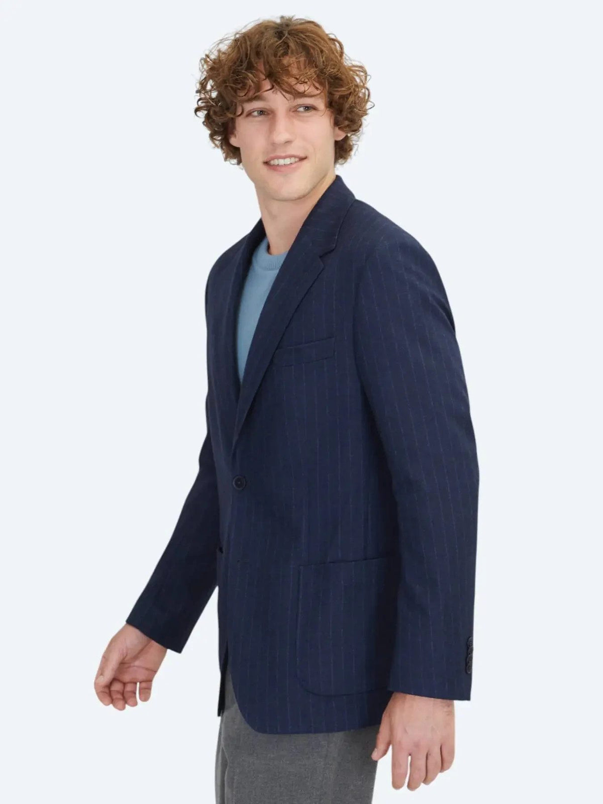 Marineblau gestreifte Komfortjacke
