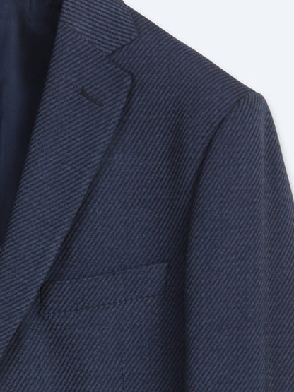 Marineblauer gestreifter Blazer Regular Fit