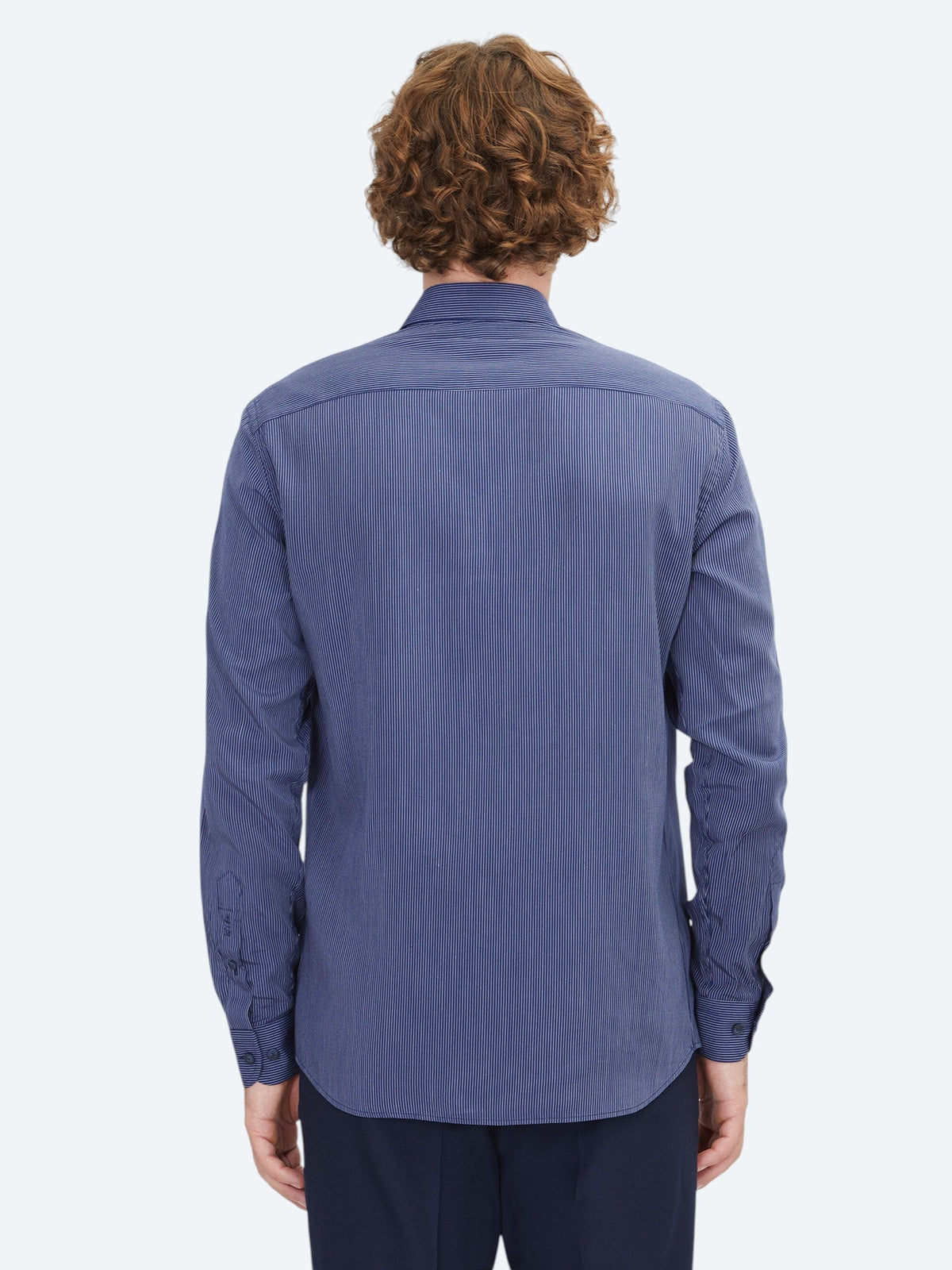 KİP Marineblau gestreiftes Regular Fit Web-Casual-Hemd