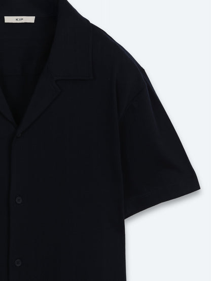 Marineblaue gestreifte Baumwollshirt