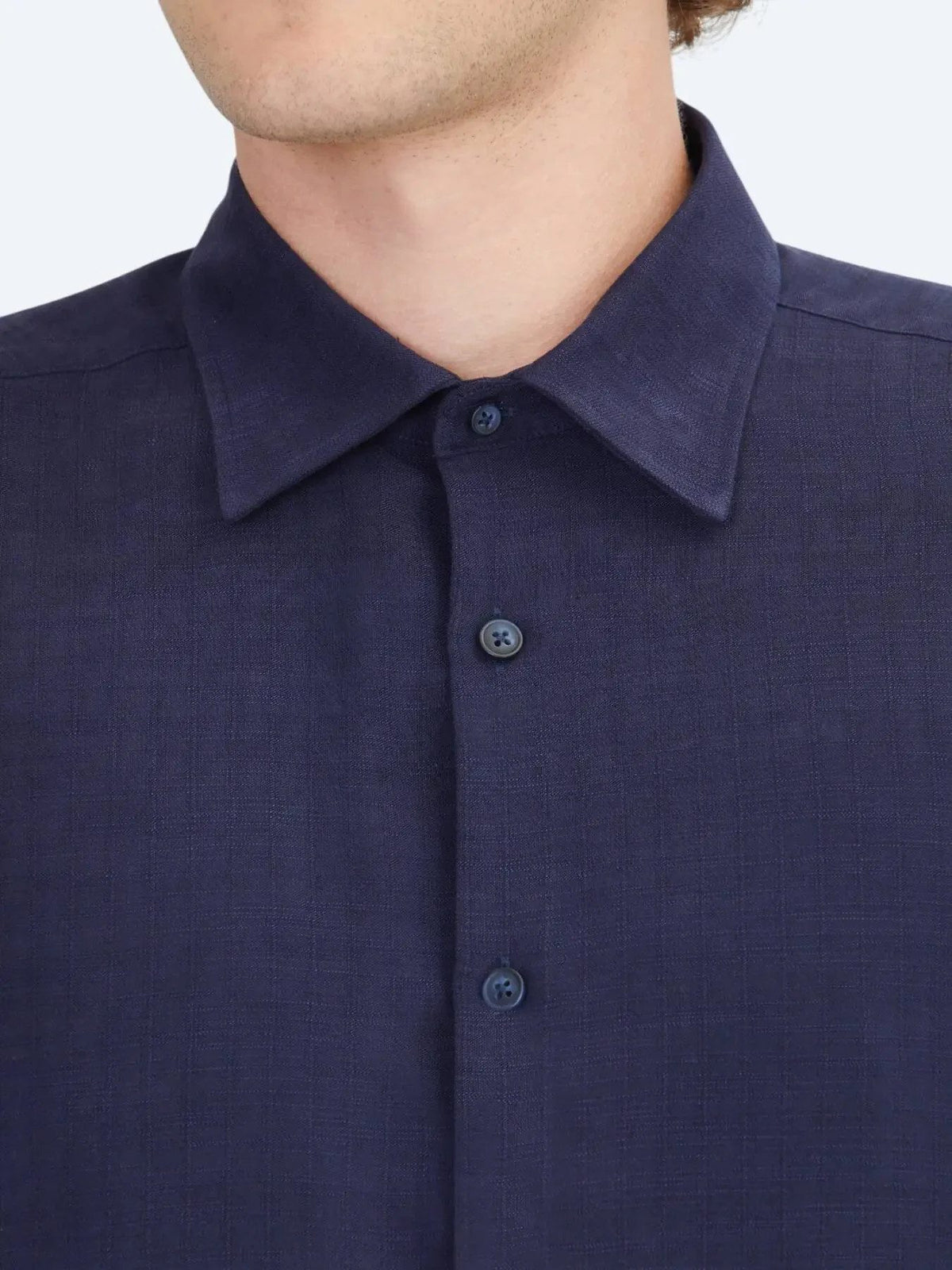 Marineblau gestreiftes Regular Fit Web-Casual-Hemd