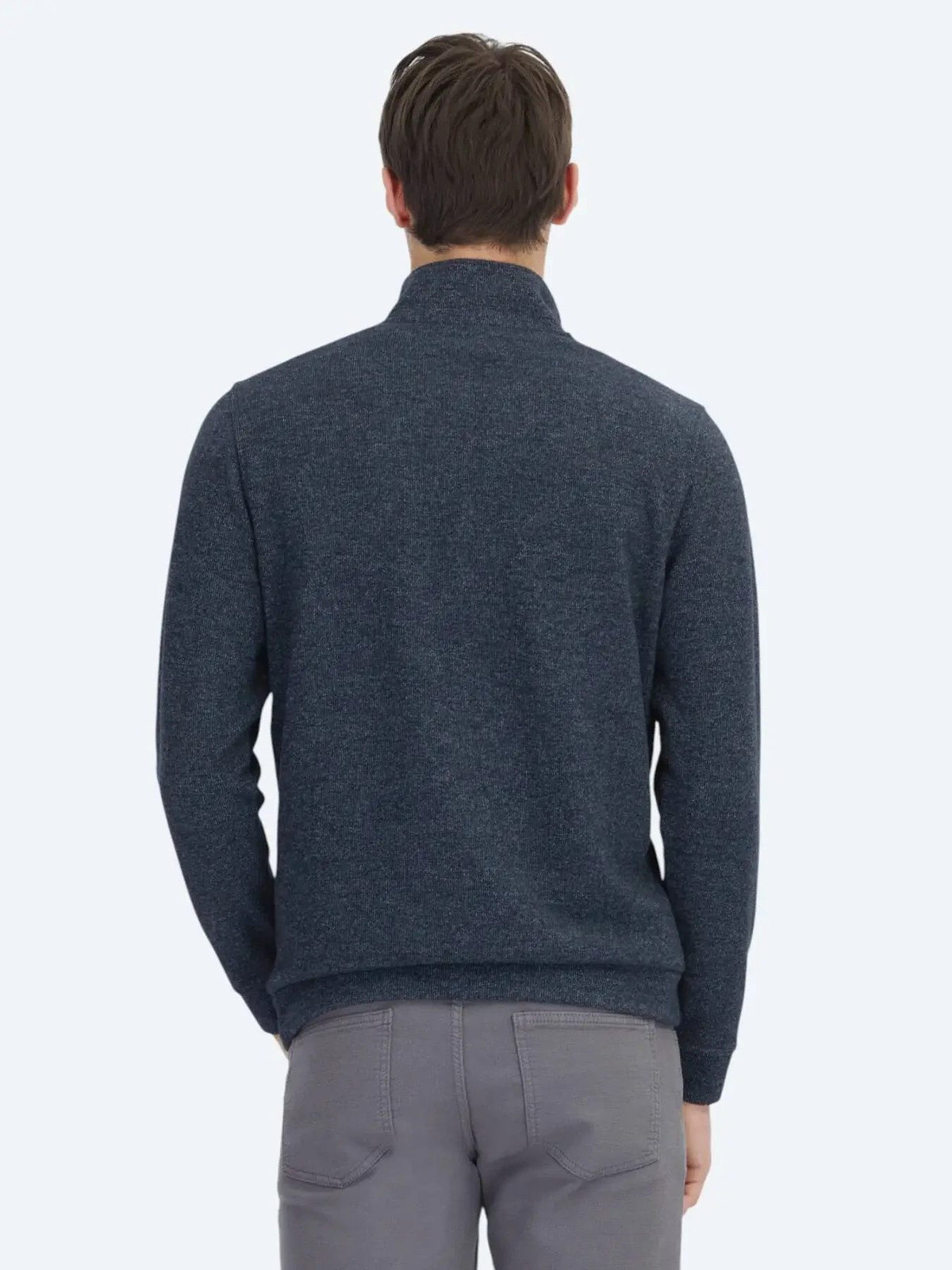 Navy Blau Rollkragen Gestreiftes Sweatshirt
