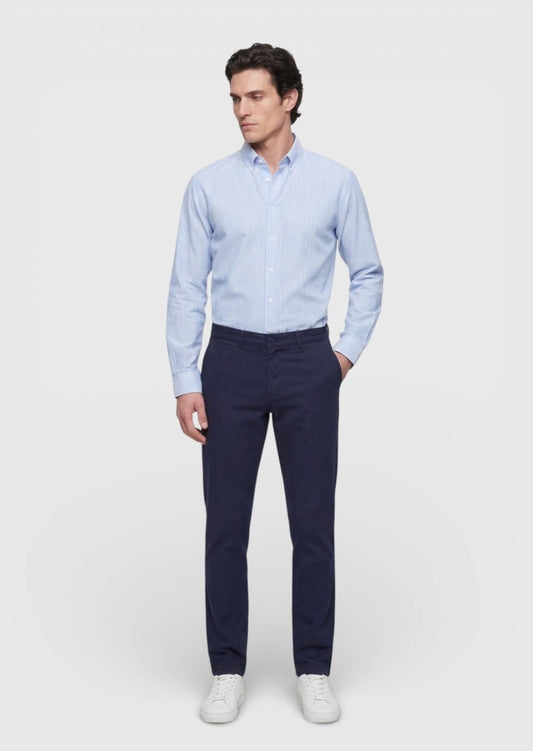Marineblaue Baumwoll-Mix Hose Regular Fit
