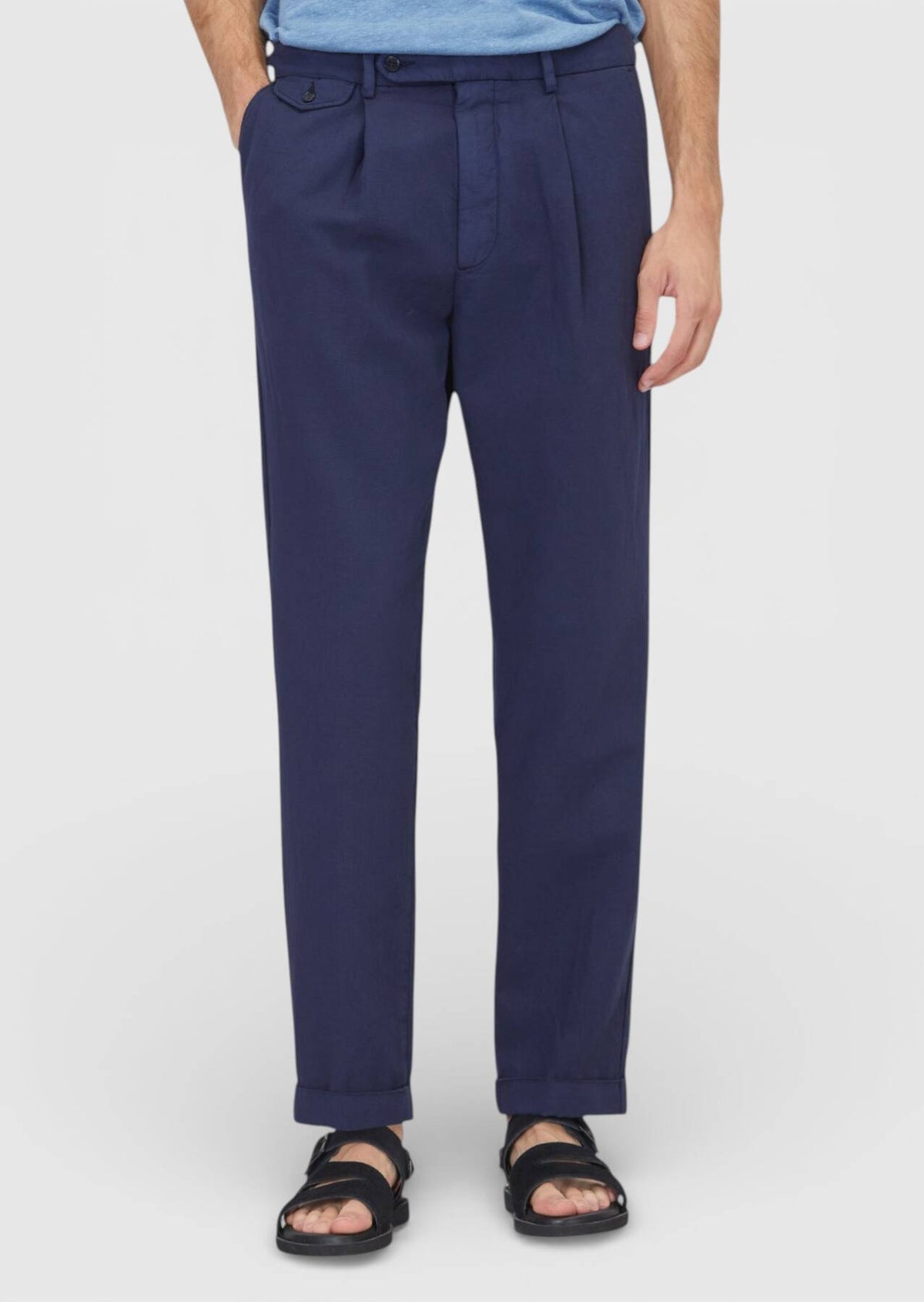 Marineblaue lockere Baumwollhose