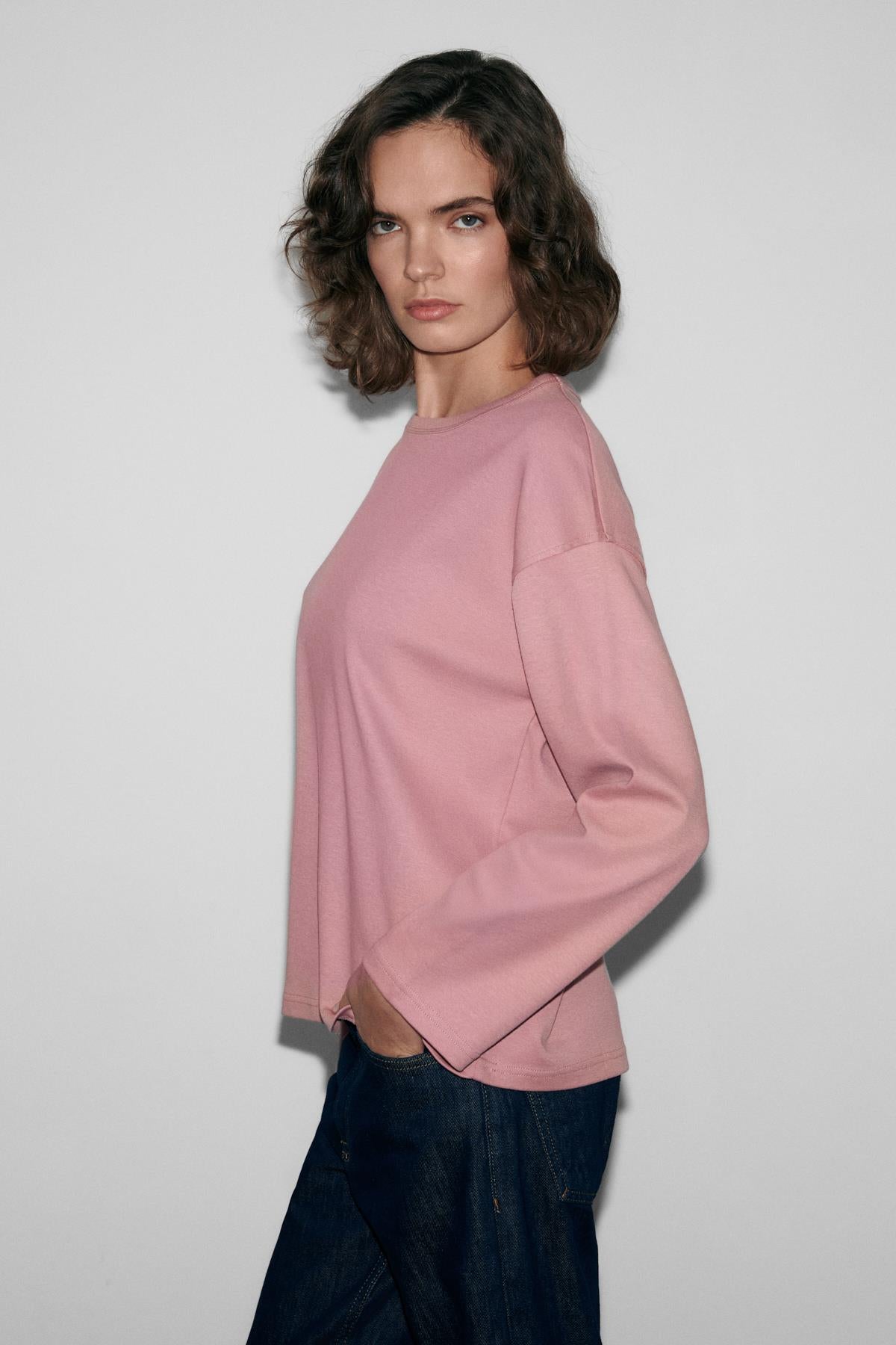 GRIMELANGE NEAT Damen Bio-Oversized-Shirt Rosa