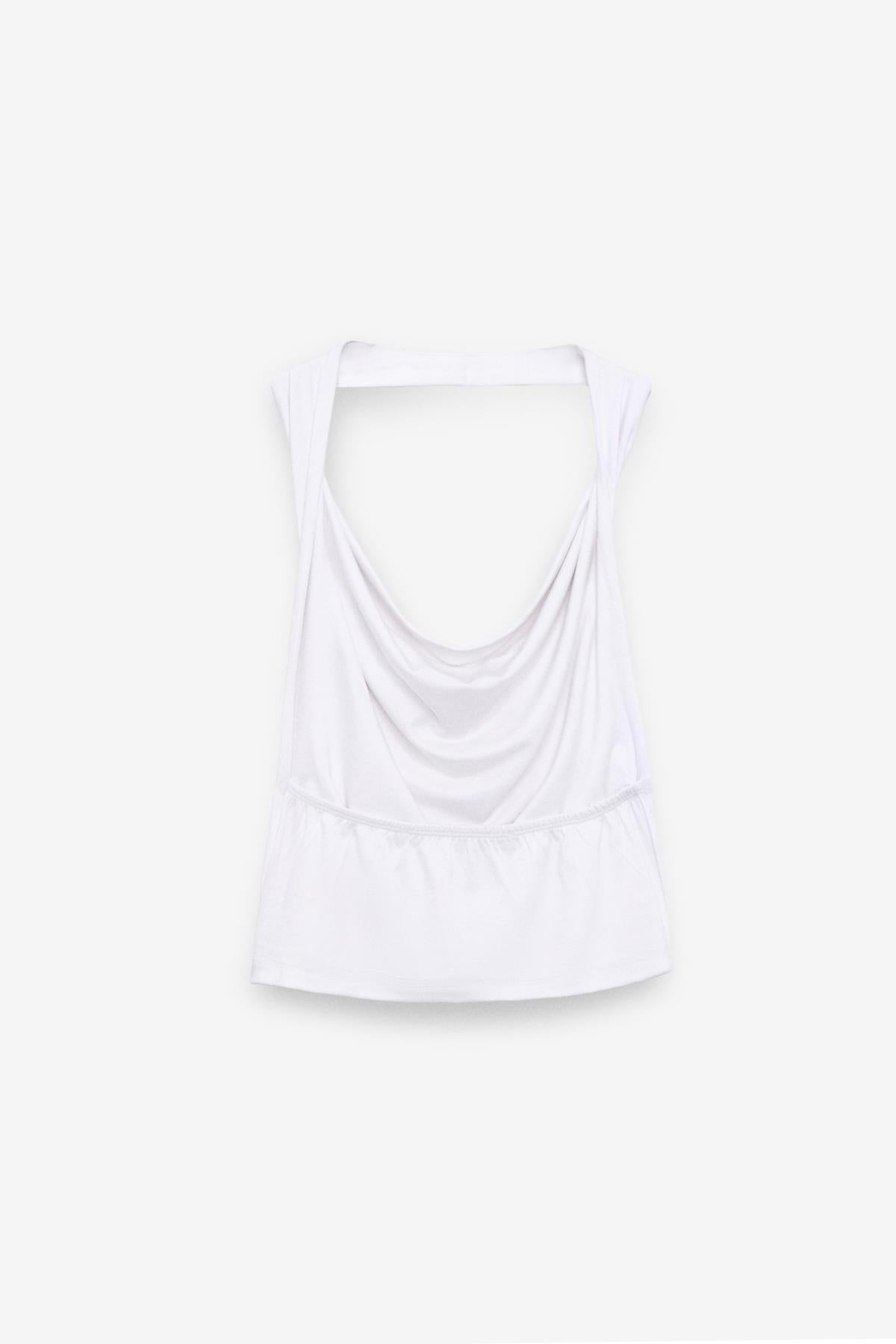 NESLIVA Damen Neckholder Crop Bluse