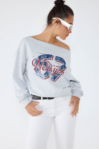 New York bedrucktes graues Sweatshirt