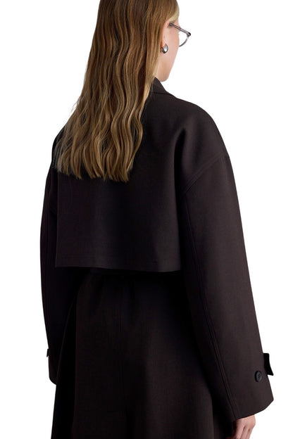 Nicola zweireihiger Trenchcoat, dunkelbraun