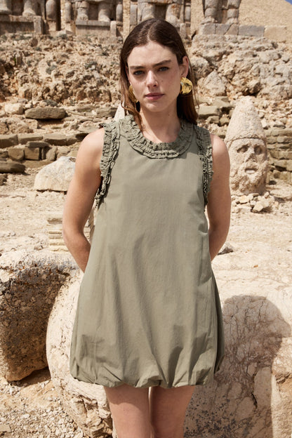 NIHU Baumwoll-Popeline Minikleid