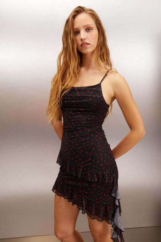 NIMUA Damen Mesh Midikleid