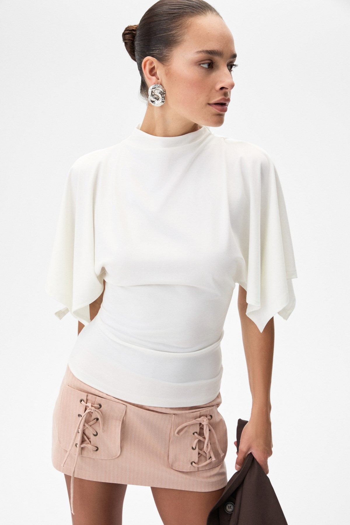 NIREL Damen Bluse mit Schalärmeln