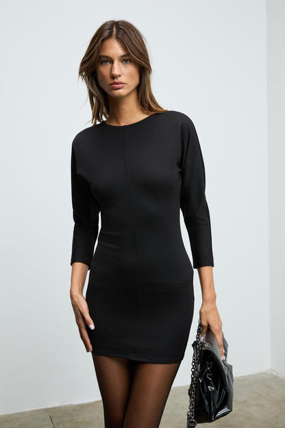 NIVARA Damen Fledermausärmel Minikleid