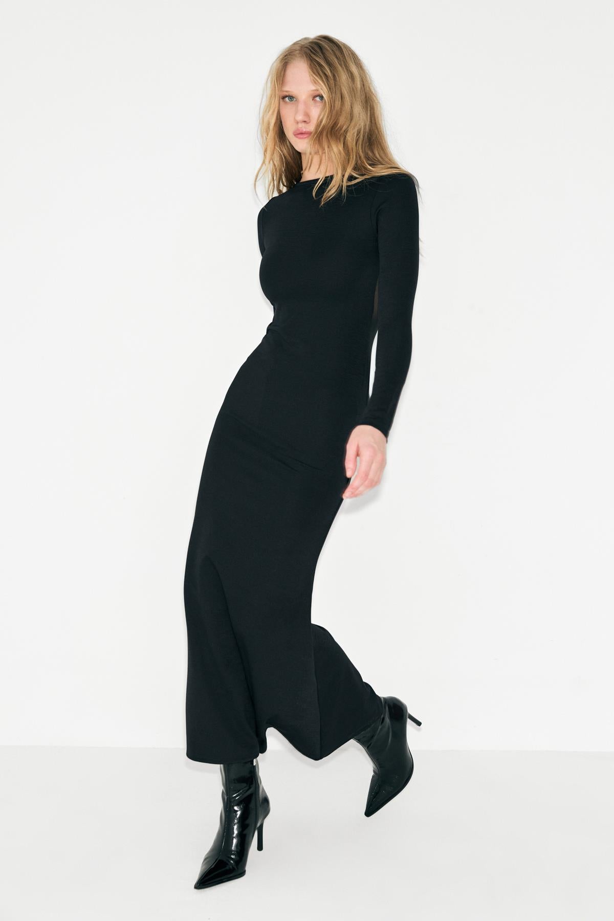 NOCHE Damen Kleid mit transparentem Rücken