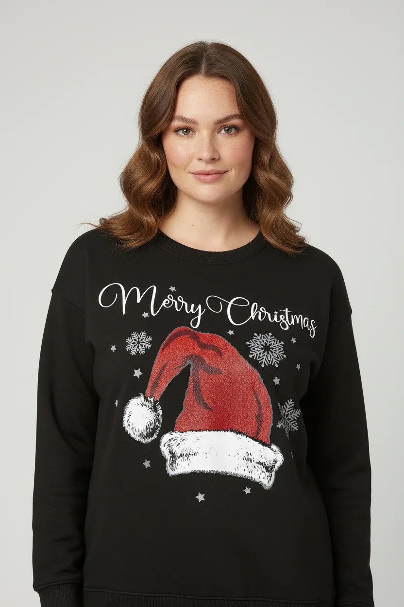 Weihnachtsmützen-Sweatshirt