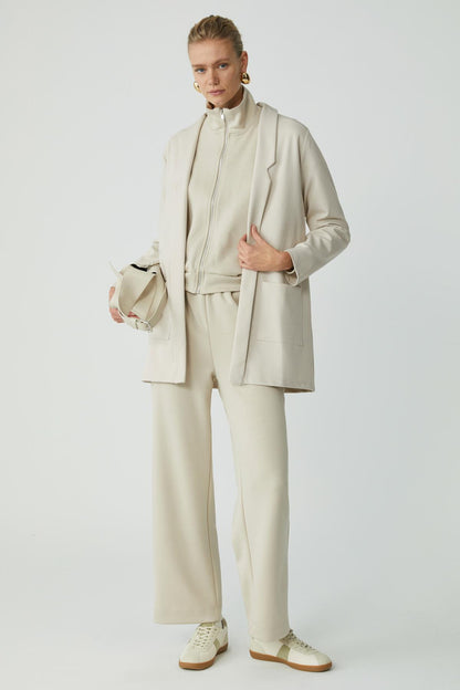 Strickblazer Langmantel