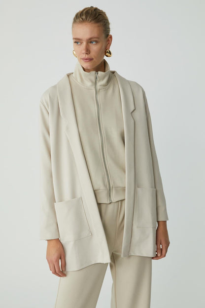 Strickblazer Langmantel