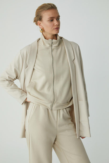 Strickblazer Langmantel