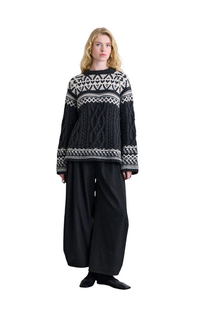 Pullover mit nordischem Muster, ecru.