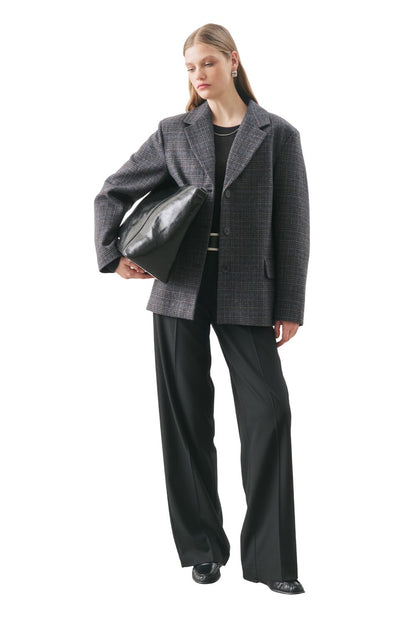 NORRIS WOLLBLAZERJACKE DUNKELGRAU MELANGE